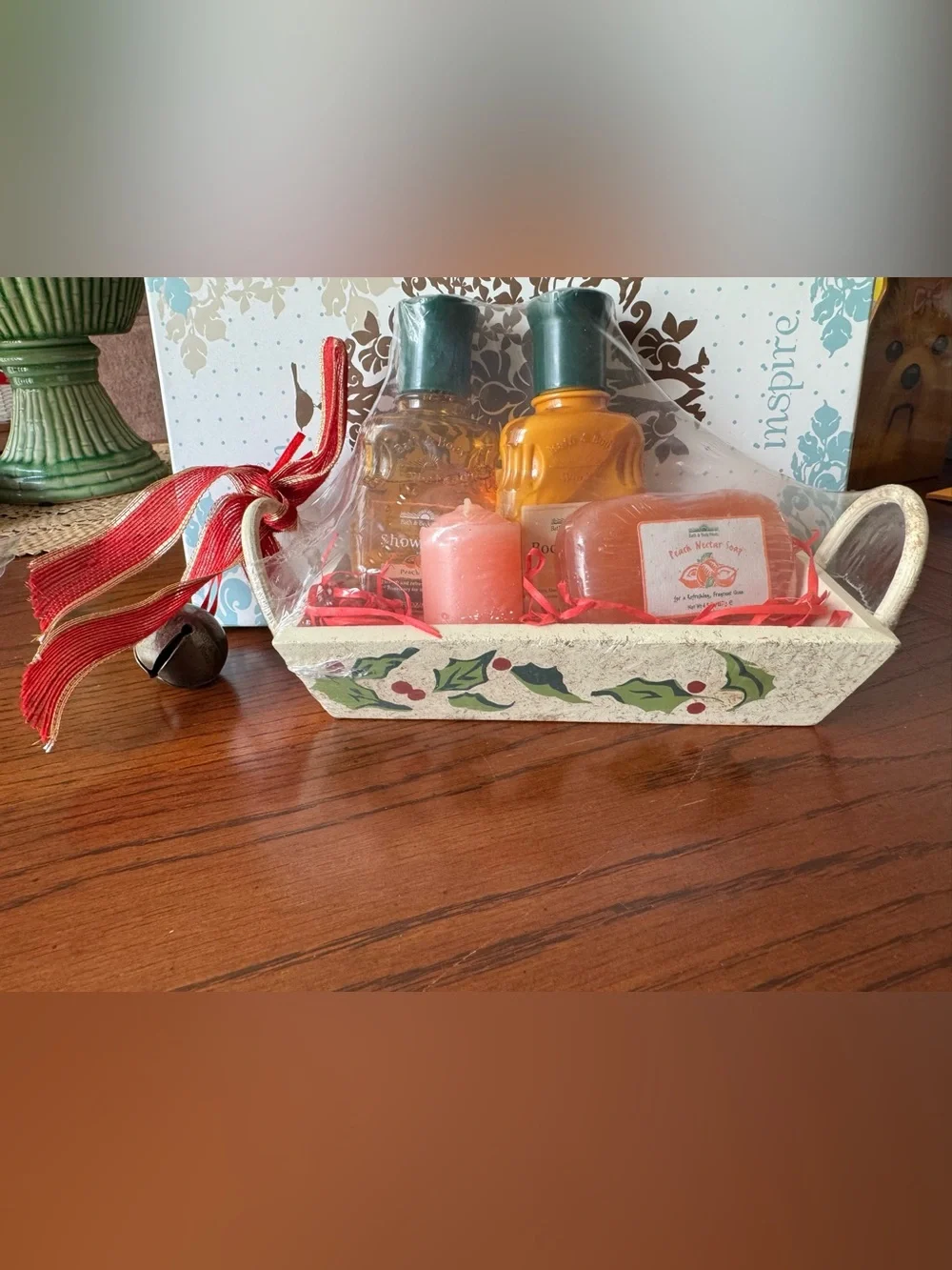 Vintage 1990s Bath And Body Works Peach Nectar Holiday Gift Set Lotion Gel NOS